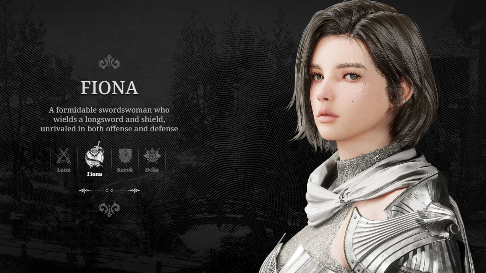 Fiona uses a sword and a shield for a balanced approach (Image via Nexon)